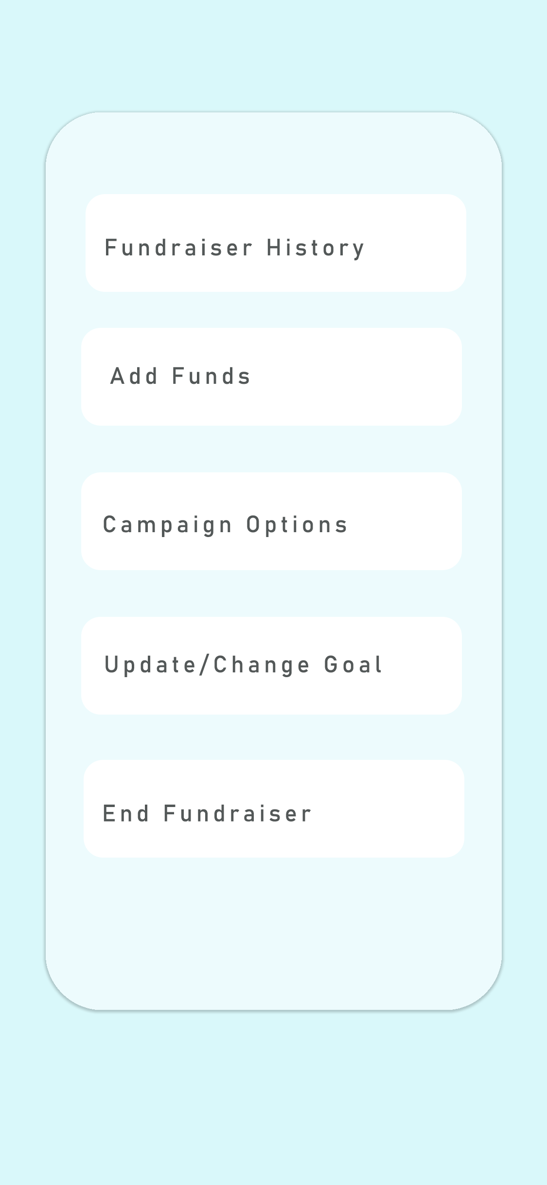 options screen
